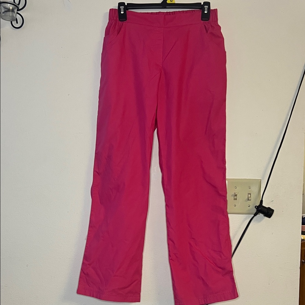Vibrant Pink scrub pants. 5 pockets